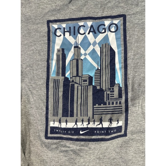 Y2K Nike Shirt Men's 2XL Chicago Marathon 26.2 Long Sleeve - Picture 6 of 8